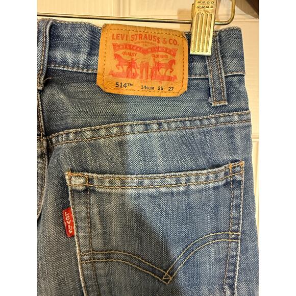 Levi’s 514 Boys Slim Straight Jeans 14 Slim 25x27 Classic Fit Denim - Picture 5 of 6